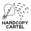Lightbulb idea pouring out over Hardcopy Cartel, a graphic design and branding agency.